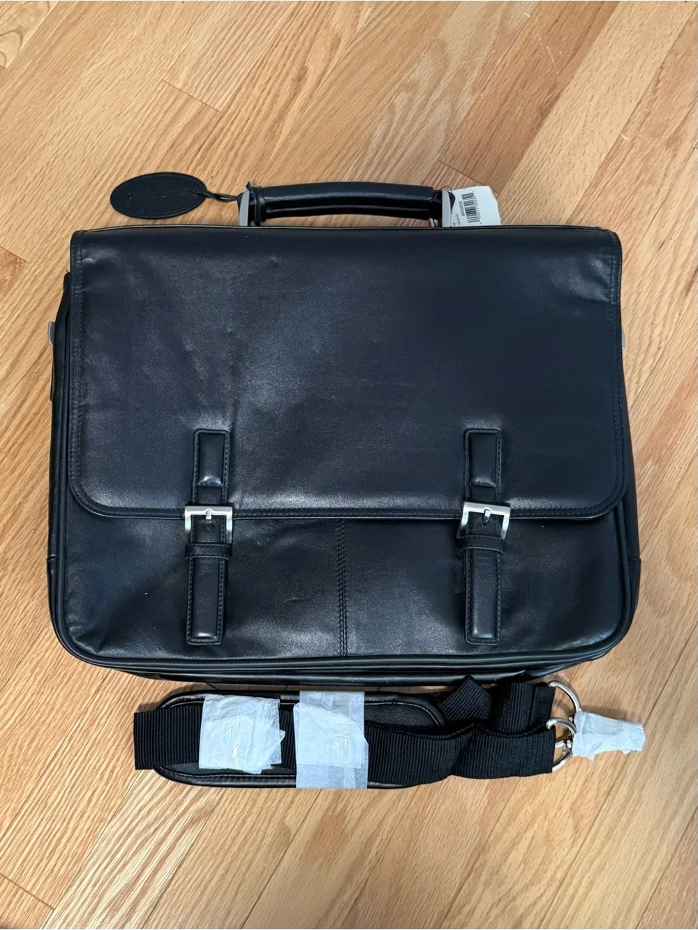 Pelle Studio Wilson Leather Black Briefcase Bag NEW